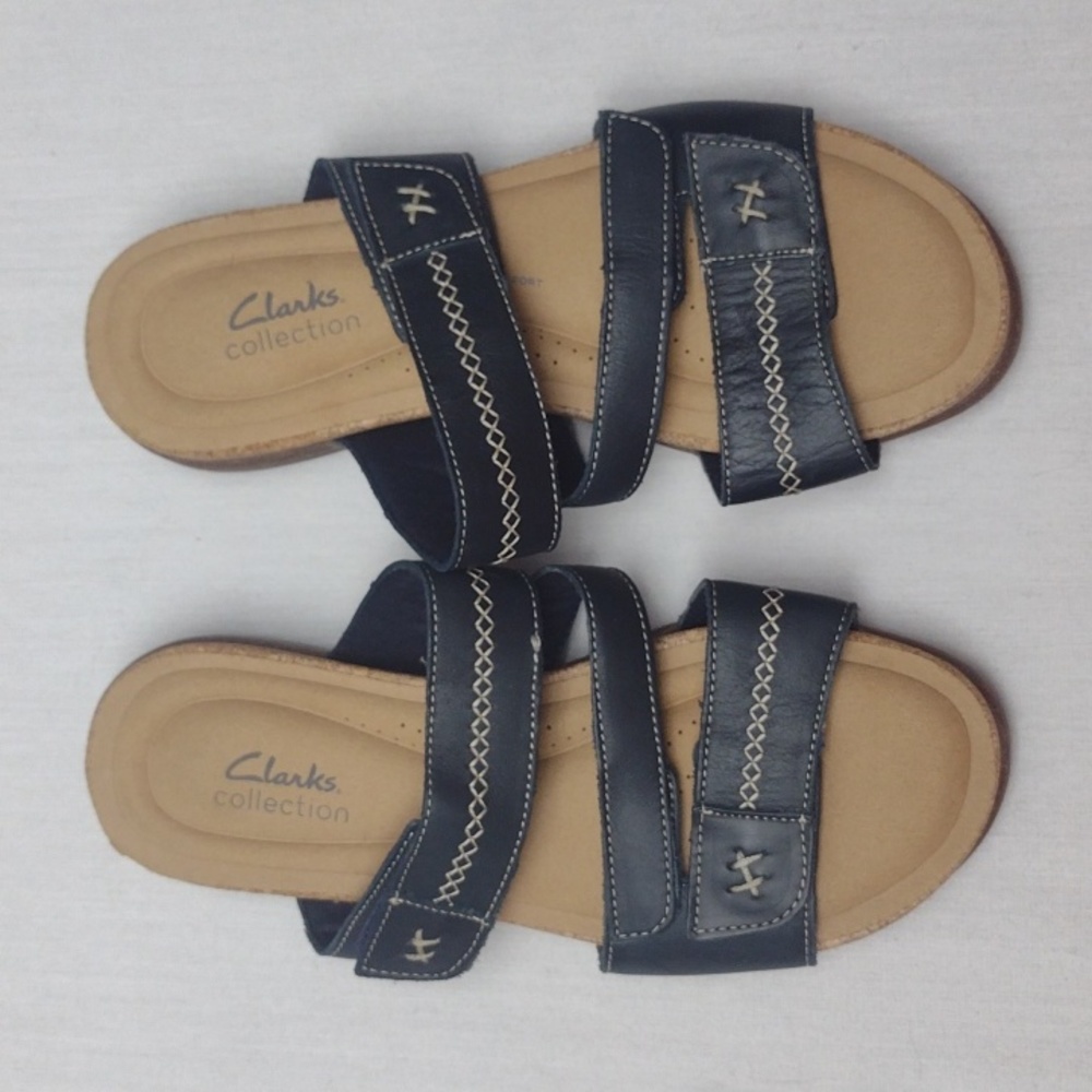 Women Clarks Roseville Bay Navy Sandal